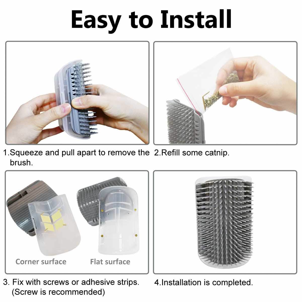 2-Pack: Soft Cat Corner Self Groomer Brush