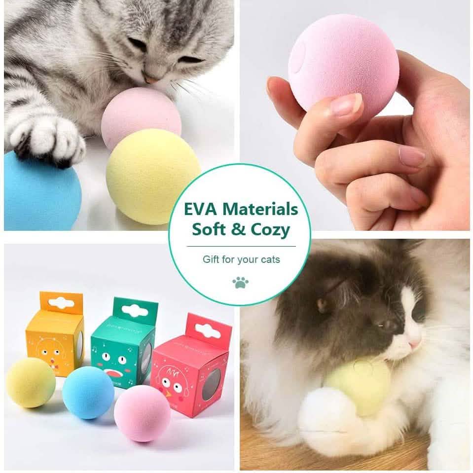 3-Pack: Realistic Chirping Balls Cat Toys
