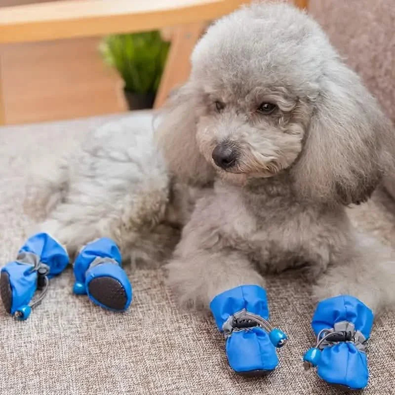 4-Pieces: Water-Resistant Dog Bootie Shoes