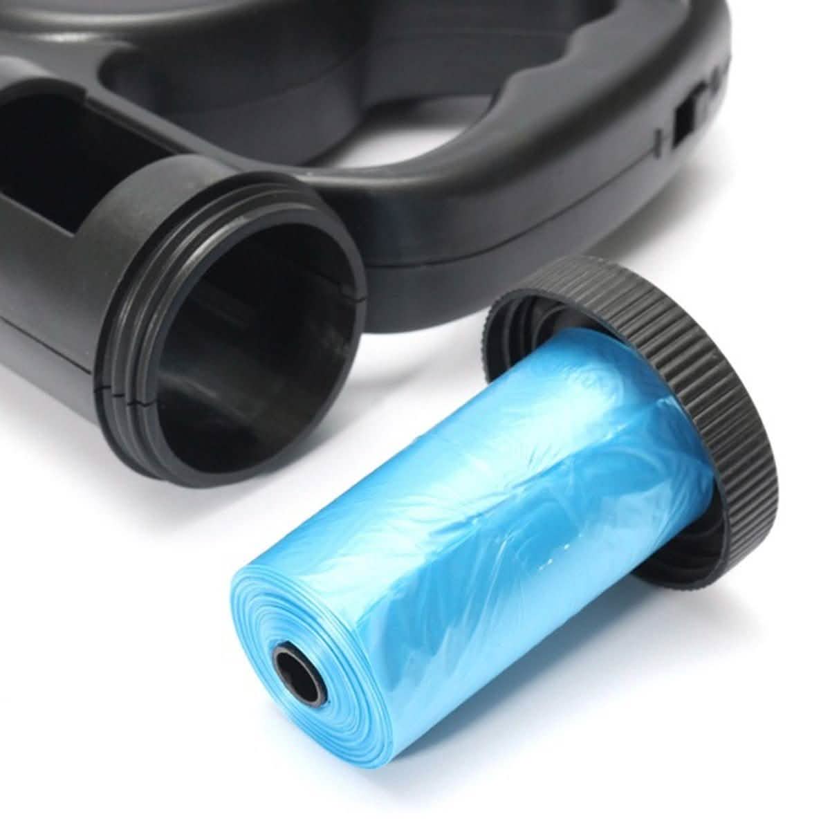 4.5M LED Flashlight Extendable Retractable Pet Dog Leash Lead with Garbage Bag