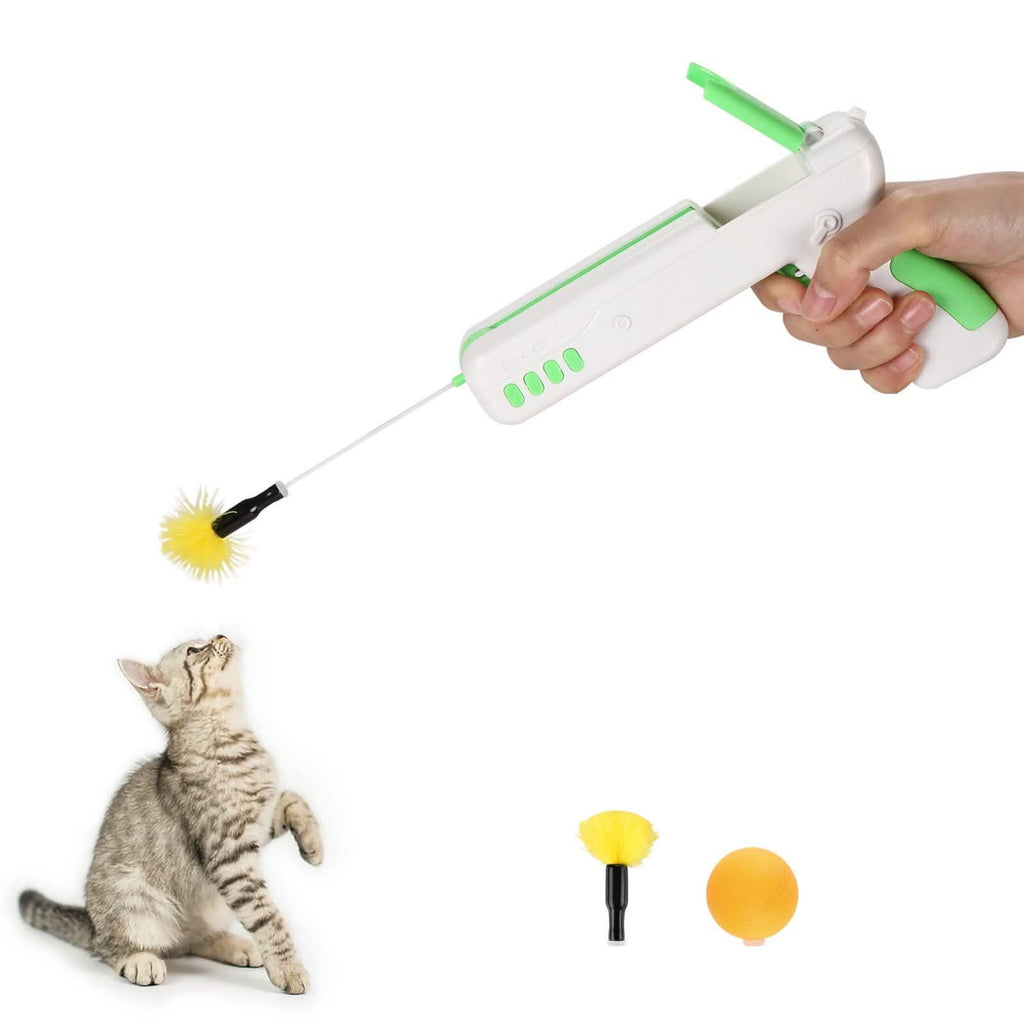 Interactive Cat Toy Gun Stick with Ball and Feather